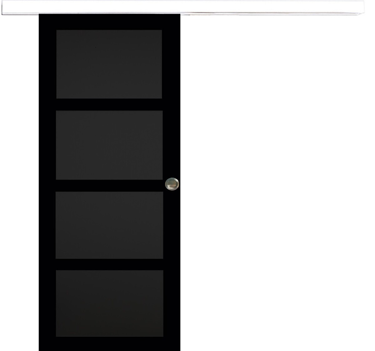 Porte coulissante Telia noire 4 panneaux H204 x L73 pour séparation de pièce intérieure