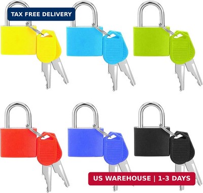 6 Pack Mini Padlocks with Keys, Waterproof Copper & Zinc Alloy Small Locks, Shat