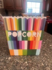 Adorable Oversized Plastic Popcorn Container 8" X 7" X 5" excellent condition
