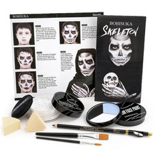 Halloween Skeleton Makeup, Complete Skull Makeup Kit Face Paint SFX Character Se