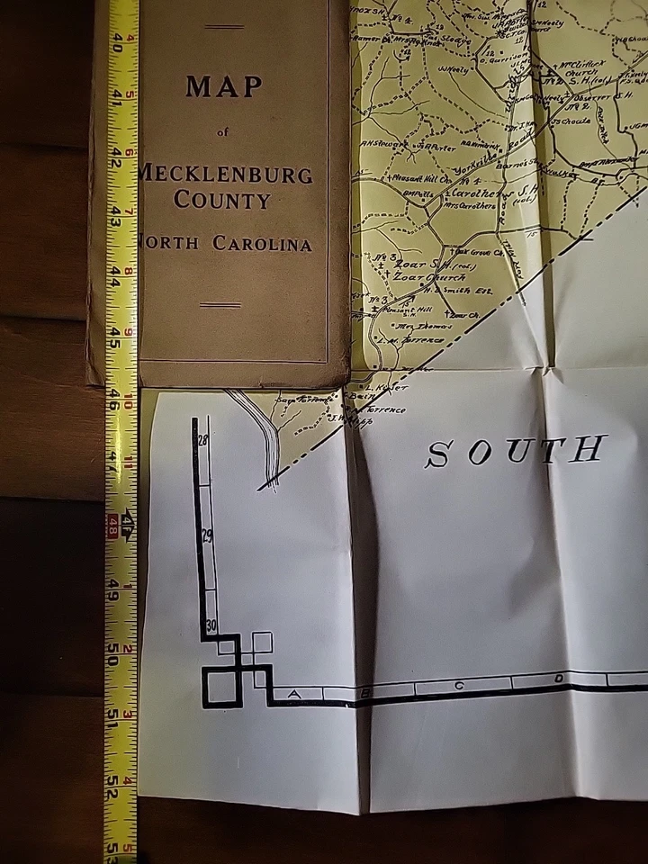 Folding Map 1911 Mecklenburg County North Carolina Pocket  Spratt Charlotte  - Image 3 of 4