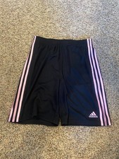 Adidas Youth Girls Black Athletic Shorts Regular Fit Logo Size XL NWOT