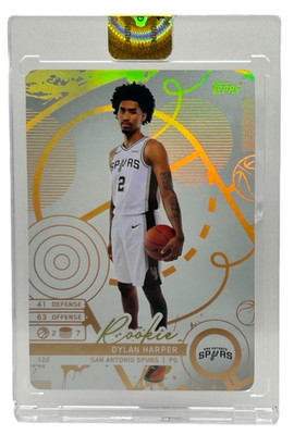 2025 Topps Match Attax White Foil #122 Dylan Harper Spurs Rookie Card (RC)