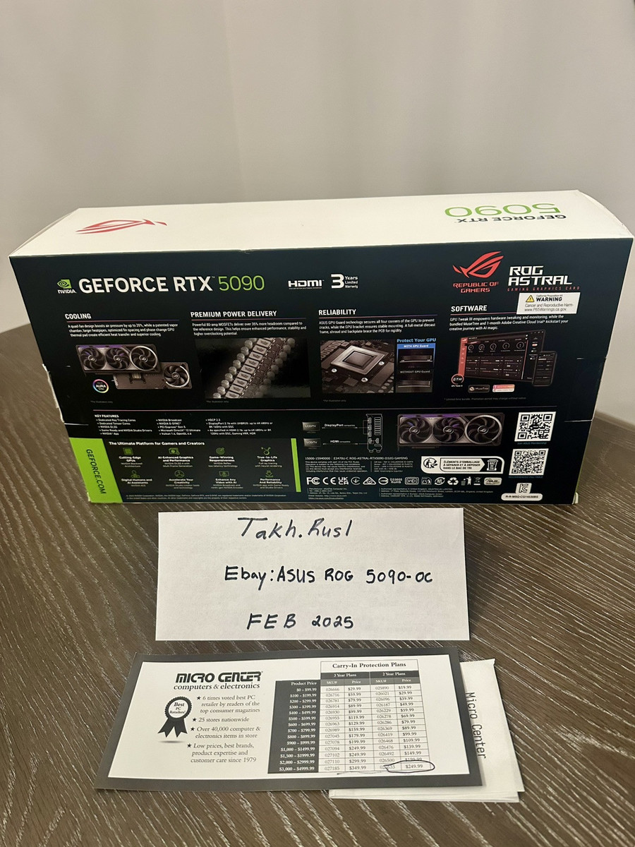 ASUS ROG Astral GeForce RTX 5090 OC 32G - In Hand, New ASUS ROG Astral GeForce RTX 5090 OC 32G - In Hand, New