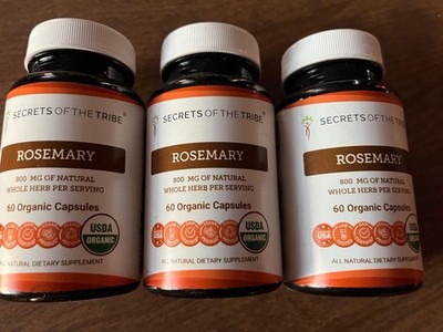 Secret Of The Tribe Rosemary 60 organic capsules Lot Of 3 | : 03/2029