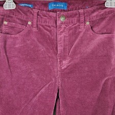 Talbots Womens High-Rise Straight-Leg Corduroy Pants Burgundy 4 retro spring