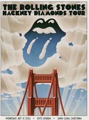 Rolling Stones Hackney Diamonds Poster 2024 Santa Clara CA