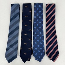 Lot of 4 Banana Republic Neck Ties Men's One Size Blue Silk New NWOT