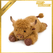 Weighted Highland Cow Plush Toy, 25 Inches Fluffy Soft Pillow Gift for Kids
