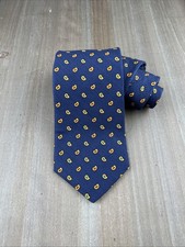 BROOKS BROTHERS Makers Silk Tie Geometric Navy Blue W3.5xL56 Made in USA Luxury