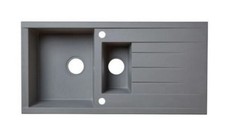 Cooke & Lewis Ising Grey Resin 1.5 Bowl Sink & drainer 500mm x 1000mm