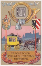 27. Dt. Philatelistentag Nürnberg Privatganzsache 1921 Schwarzen Einser Motiv