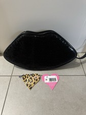 Lipsy London Black Sequin Clutch Bag with Strap New with Tags VGC UK