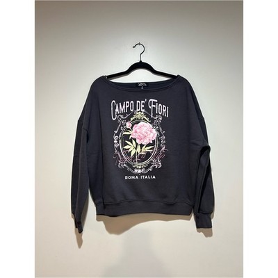 VINYL 'Campo de' Fiori' Black Floral Graphic Sweatshirt