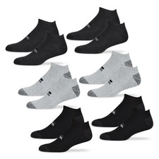 Russell Athletic Low-Cut Socks, 6-Pack   Size Large   Charcoal/Light Grey/Bla...