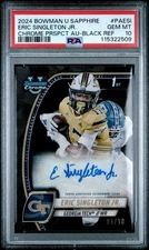 Eric Singleton Jr. 2024 BOWMAN U CHROME SAPPHIRE BLACK /10 Auto 1st PSA 10 POP2
