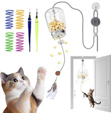 2-in-1 Hanging Cat Toy for Indoor Cats, Interactive Door Hanging Teaser  Treat