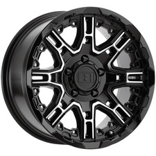 Level 8 Slingshot 22x11.5 5x5" -44mm Black/Machined Wheel Rim 22" Inch