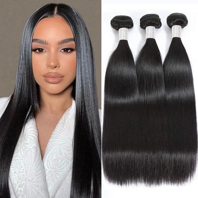 Rebasar Straight Human Hair 3 Bundles 20 22 24 Inch Brazilian Virgin 100