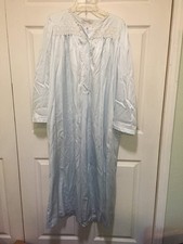 Vintage Christian Dior Lingerie Pastel Blue Floral Lace Nightgown Large 