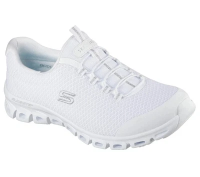 Skechers Glide-Step Resilience Blanc Baskets Femmes Sz 10 - Détail - Photo 1/4