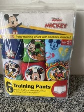 DISNEY JR MICKEY MOUSE SIZE 2T 6 PAIR OF TRAINING PANTS BRAND NEW PACKAGE
