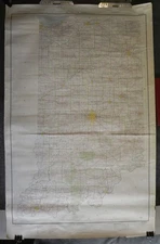 1973 State of Indiana Map - ~26"x41" - Vintage Wall Map
