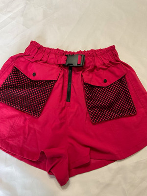 Free People FP Movement Adventure Utility High Rise Cargo Shorts Pink/Black de