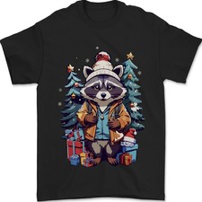 Camiseta Navideña De Racoon Xmas Para Hombre Gildan 100% Algodón