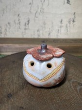 Persimmon Shape Ceramic Incense Burner With Lid
