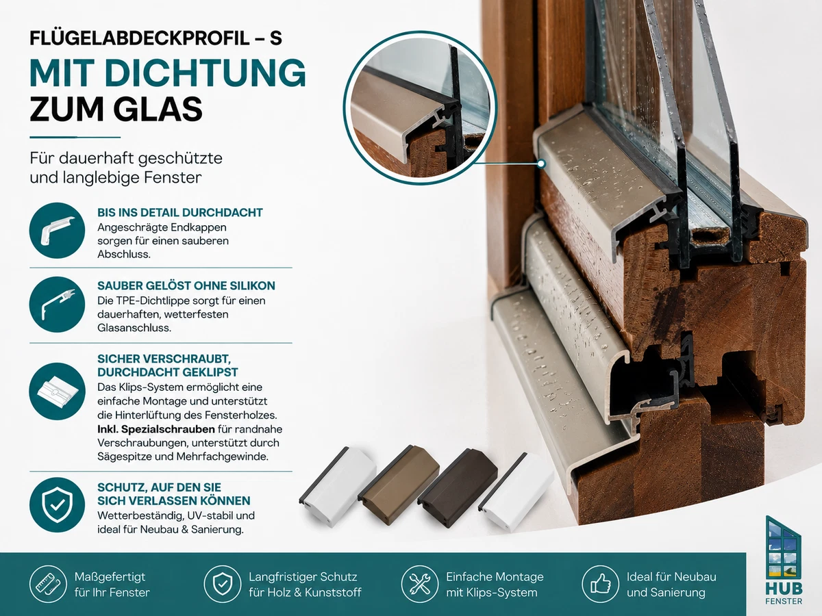 Perfil de cubierta de ala ventana de madera patas de clima ventana de aluminio protección contra la intemperie aluminio