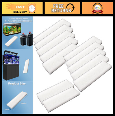 12 Pcs Aquarium Bio Sponge Filter Pads for Fluval 204 205 206 304 305 306 System