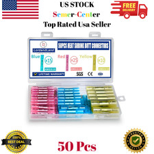 50 Pcs Heat Shrink Butt 22-10AWG x 50 Heat Shrink Wire Connectors,Waterproof