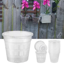 2-20Pcs Plastic Plant Pots Clear Orchid Pots Small Flower Seedling Nursery Pots