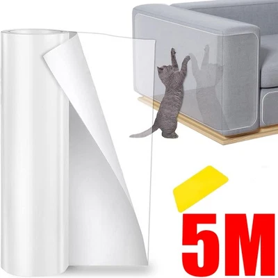 UNBRADED 5m Cat Pet Anti Scratch Tape Protector Sticker Sofa Furniture Guard Clear 1 Roll