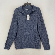 Sonoma The Supersoft Sweater Mens XL Blue Knit 1/4 Zip Pullover Casual Preppy