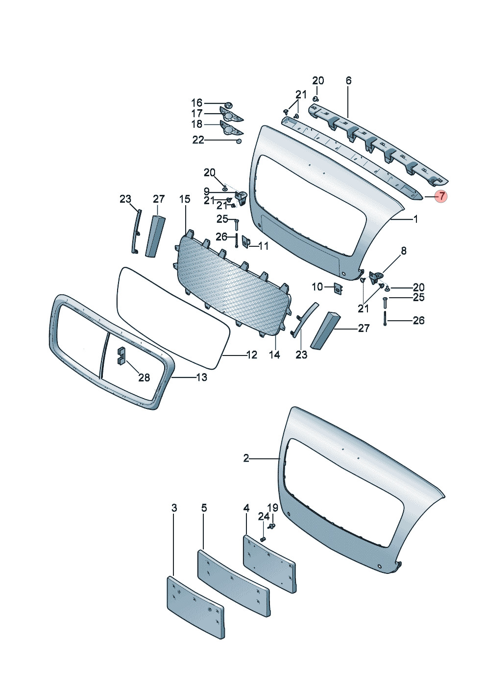 12-17 BENTLEY CONTINENTAL GTC FRONT UPPER RADIATOR GRILLE BRACKET BLACK OEM