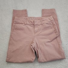 Old Navy Pixie Mid Rise Ankle Pants Womens 2 Dusty Rose Pink Stretch Chino Slim