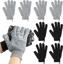 Exfoliating Gloves for Big Hands 8Pack- Lengthened and Large Double-Sided Shower