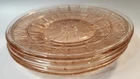 Pink Depression Glass 4 Jeannette DORIC Snack Bread Dessert Approx. 6" Plates