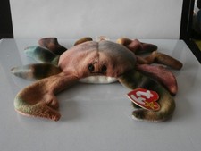 TY Beanie Baby / Babies CLAUD the Tie-Dye Crab Made in Indonesia RETIRED MWMT