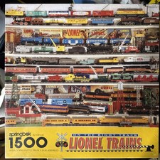 Lionel Trains 1500 Pc Puzzle On The Right Track Springbok Hallmark SEALED 1994