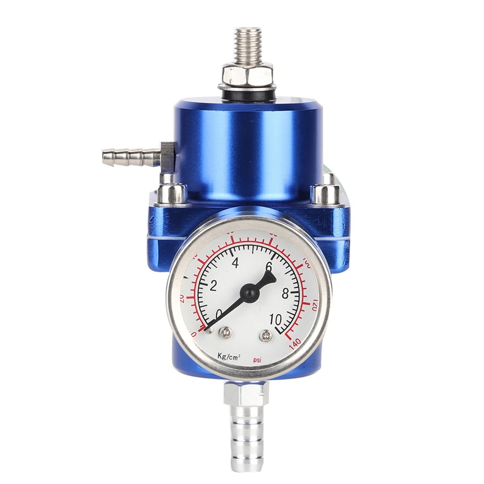 Aluminum Universal Alloy FPR Fuel Pressure Regulator With Gauge Hose 0-140psi. - Image 4 of 4