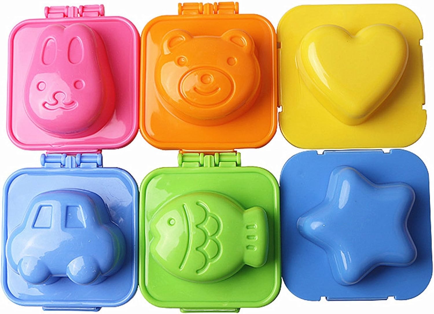 6PCS Cartoon Cute Boil Egg Mold/Fish Car Heart Shape Egg Sushi Rice Mold