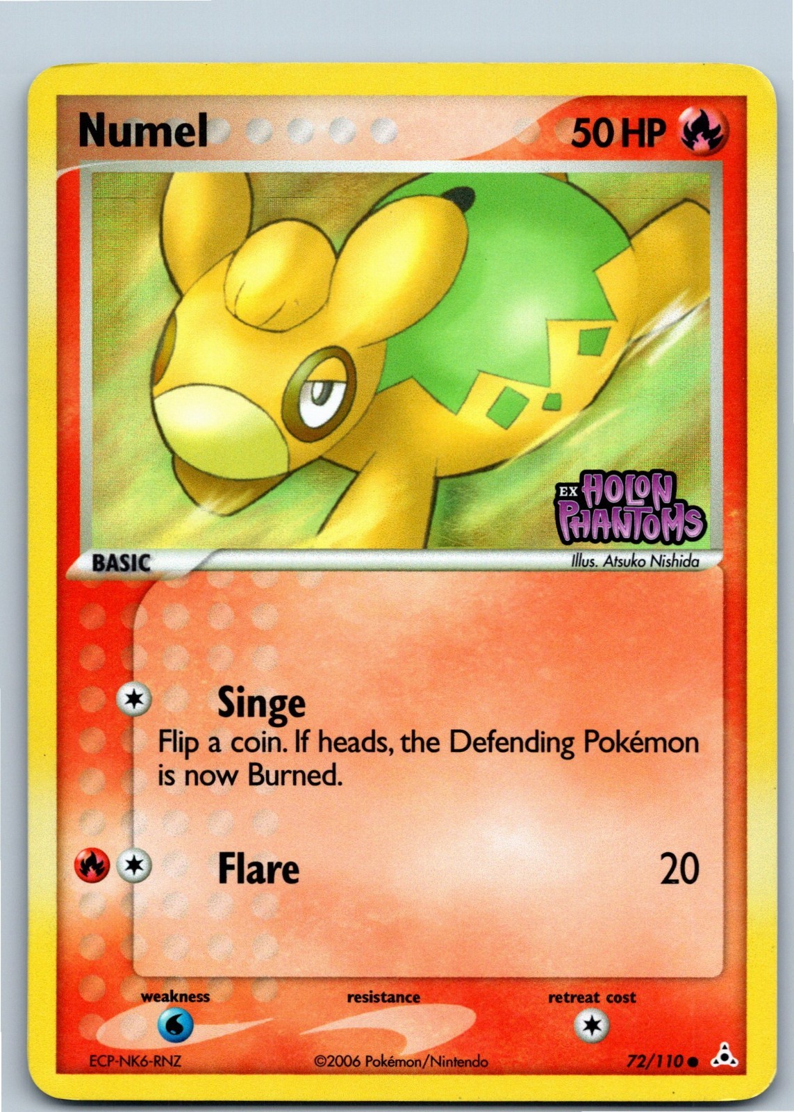 Pokemon Card - Numel Holon Phantoms 72/110 Common Reverse Holo Stamped
