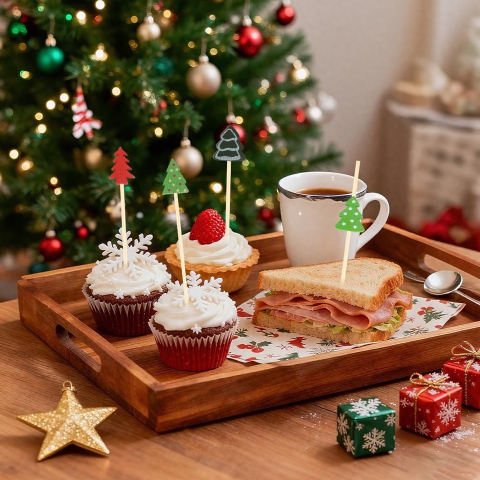 150 PCS Christmas Tree Toothpicks, Christmas Party Cocktail Picks for ...