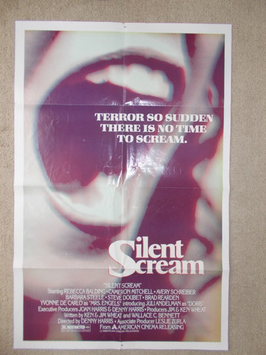 SILENT SCREAM ORIGINAL 1980 BARBARA STEELE HORROR ONE SHEET MOVIE POSTER FOLDED