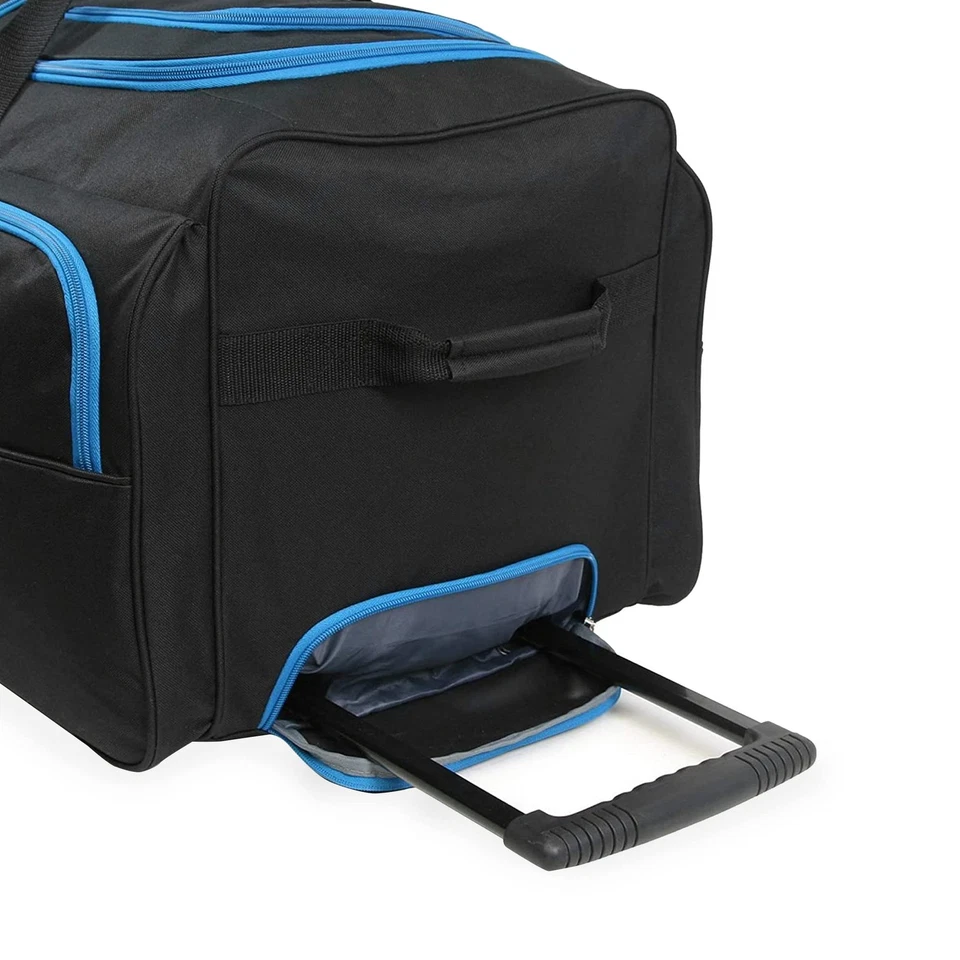 Bolsa de lona grande con ruedas de 7 bolsillos, azul, talla única Foto 3 de 4