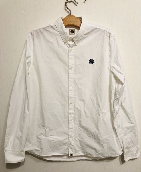 Men Pretty Green Shirt White Cotton 38