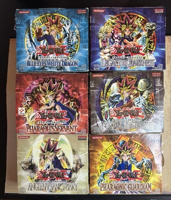 Yu-Gi-Oh! Legend Of Blue Eyes White Dragon & 5 weitere Vintage LEERE Booster Boxen